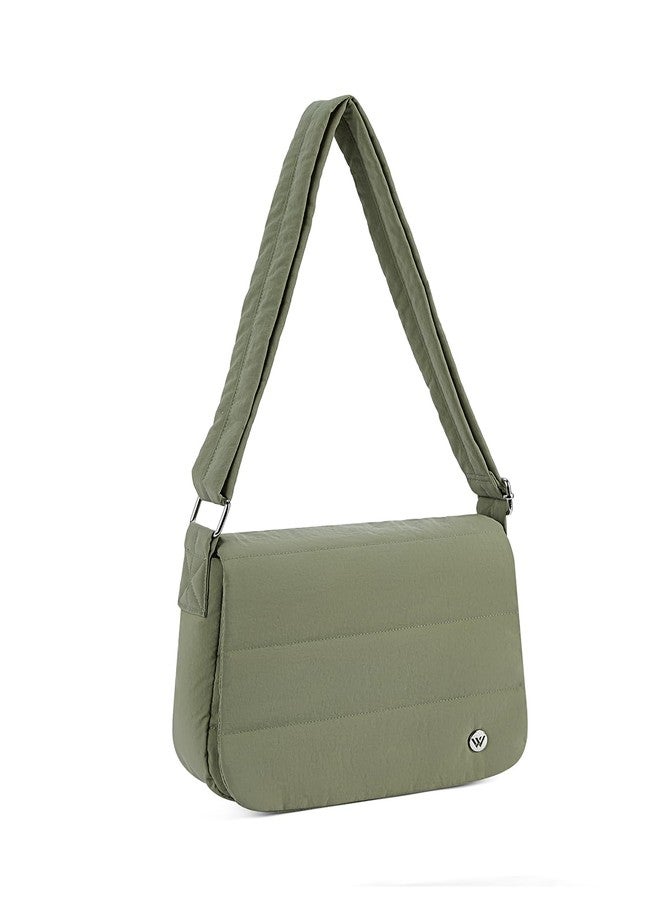 WESTBRONCO Small Crossbody Bags for Women Nylon with Adjustable Strap, Zipper Crossbody Purse, 1L Shoulder Bag for Travel, Y-green, 9.9 x 2 x 7.1 inches, Crossbody Bags - Image 1