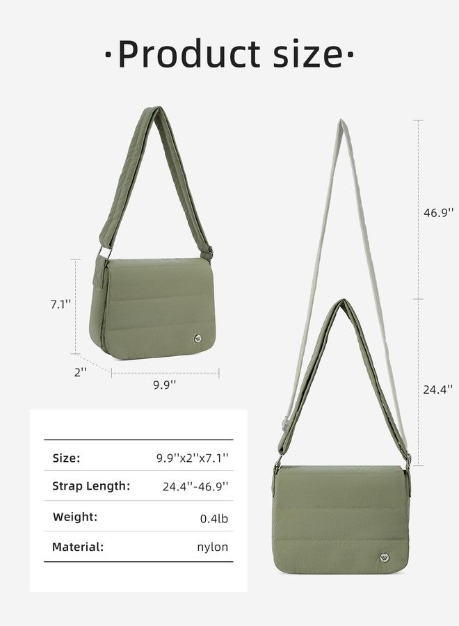 WESTBRONCO Small Crossbody Bags for Women Nylon with Adjustable Strap, Zipper Crossbody Purse, 1L Shoulder Bag for Travel, Y-green, 9.9 x 2 x 7.1 inches, Crossbody Bags - Image 4