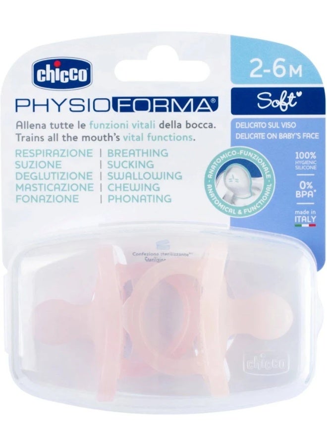 Chicco PhysioForma Soft Silicone Pacifier 2-6m Pink x2 - Image 3