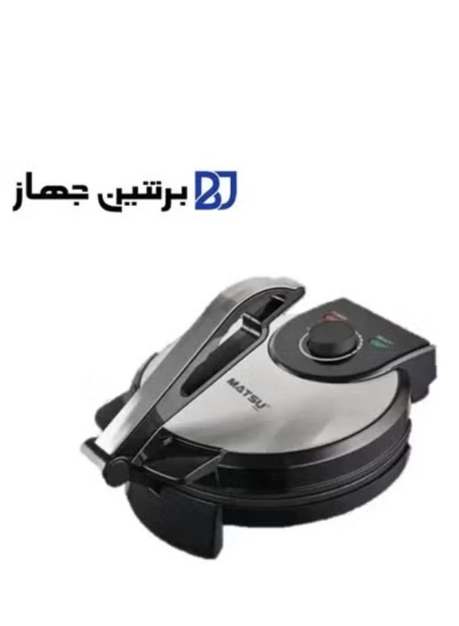 10-Inch Electric Roti Maker – 1200W Non-Stick Chapati Press with Stainless Steel Body, Adjustable Temperature Control, Dual Indicator Lights, Safety Lock, Quick Heating, Easy Cleaning, Instruction Manual, Flatbread Machine for Home Use – 220-240V Kitchen Appliance – Black - Image 5