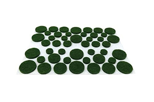 Shepherd Hardware 9423 Self-Adhesive Felt Surface Protection Pads, Assorted Sizes, 46-Count, Green - Image 1
