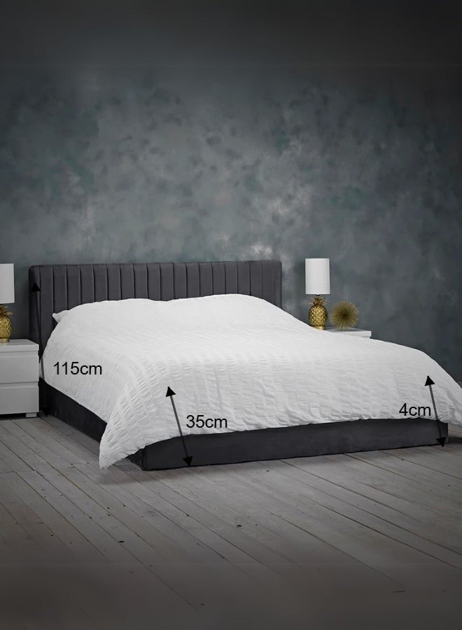 Bed and Mattress Home Athens Prestige Upholstered Queen Size ( Mattress Size 160 X 200 CM ) Black Color Bed Size 212 L X  168 W ( Mattress Sold Separately ) - Image 3
