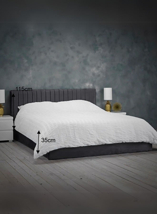Bed and Mattress Home Athens Prestige Upholstered Queen Size ( Mattress Size 160 X 200 CM ) Black Color Bed Size 212 L X  168 W ( Mattress Sold Separately ) - Image 4