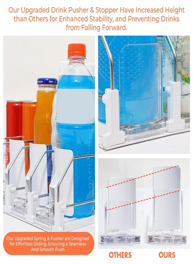 SIP SORT Upgraded Premium Drink Organizer for Fridge. Ultra Space Saving Soda Can Organizer with Larger Stopper Height and Automatic Pusher with Locking Feature. Holds 30 Cans (6 Rows, White) - Image 5