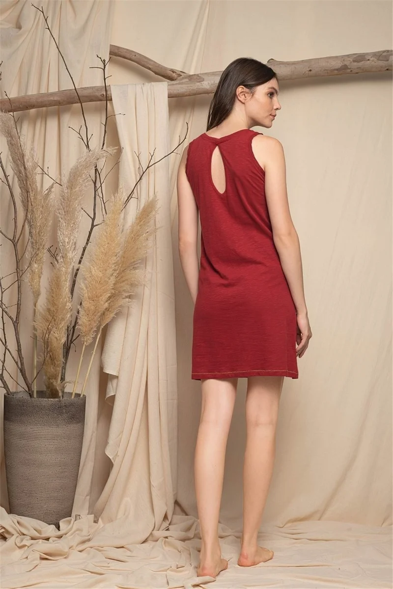 Monamise 20110 Women's Claret Red Nightgown Dressing Gown Set