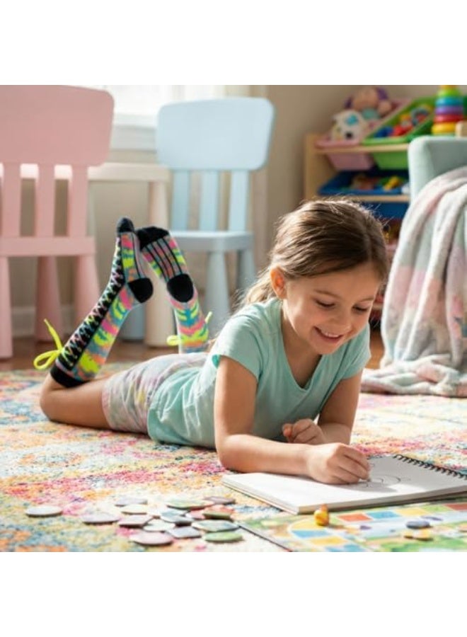 Glitters Funky 3D Lace-Up Knee-High Socks for Kids & Teens – Colorful Novelty Cartoon Socks with Neon Laces – Soft, Stretchy, Eye-Catching Design for Kids - Image 3