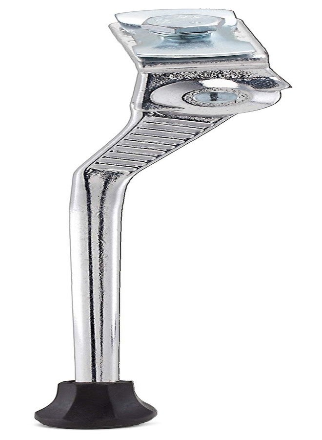 SCHWINN دعامة جانبية مثبتة في المنتصف من شوين، فضية، تناسب معظم دراجات البالغين، خفيفة الوزن ومتينة من الألمنيوم، ارتفاع قابل للتعديل، تركيب سهل، غطاء نهائي، لوحة علوية ومسمار متضمن، دعامة لدراجة البالغين - Image 1