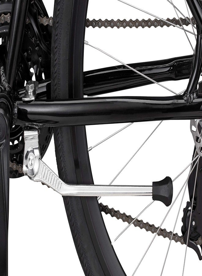 SCHWINN دعامة جانبية مثبتة في المنتصف من شوين، فضية، تناسب معظم دراجات البالغين، خفيفة الوزن ومتينة من الألمنيوم، ارتفاع قابل للتعديل، تركيب سهل، غطاء نهائي، لوحة علوية ومسمار متضمن، دعامة لدراجة البالغين - Image 3