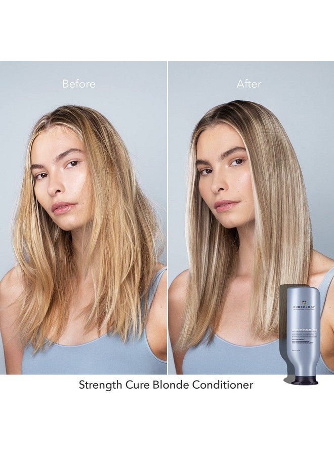 PUREOLOGY Strength Cure Blonde Purple Conditioner For Blonde & Lightened Colortreated Hair 9 Fl Oz - Image 4