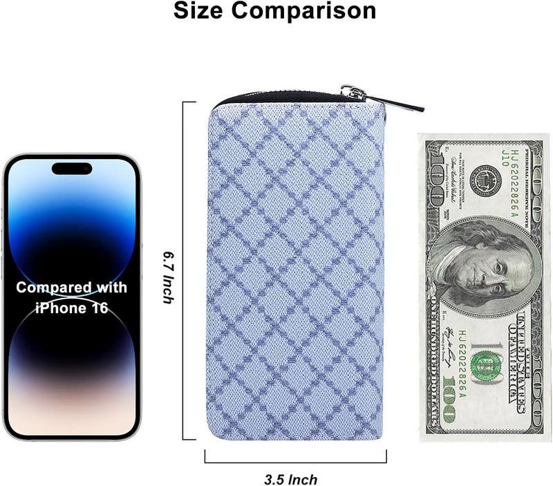 HAWEE Cellphone Wallet for Women Dual Zipper Long Purse with Removable Wristlet - Image 5