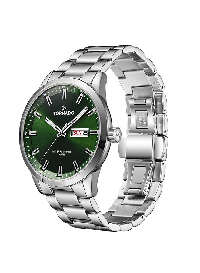 TORNADO Men's Analog Stainless Steel Wrist Watch T23001-SBSG - 43 Mm - Image 2