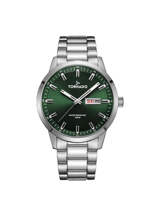TORNADO Men's Analog Stainless Steel Wrist Watch T23001-SBSG - 43 Mm