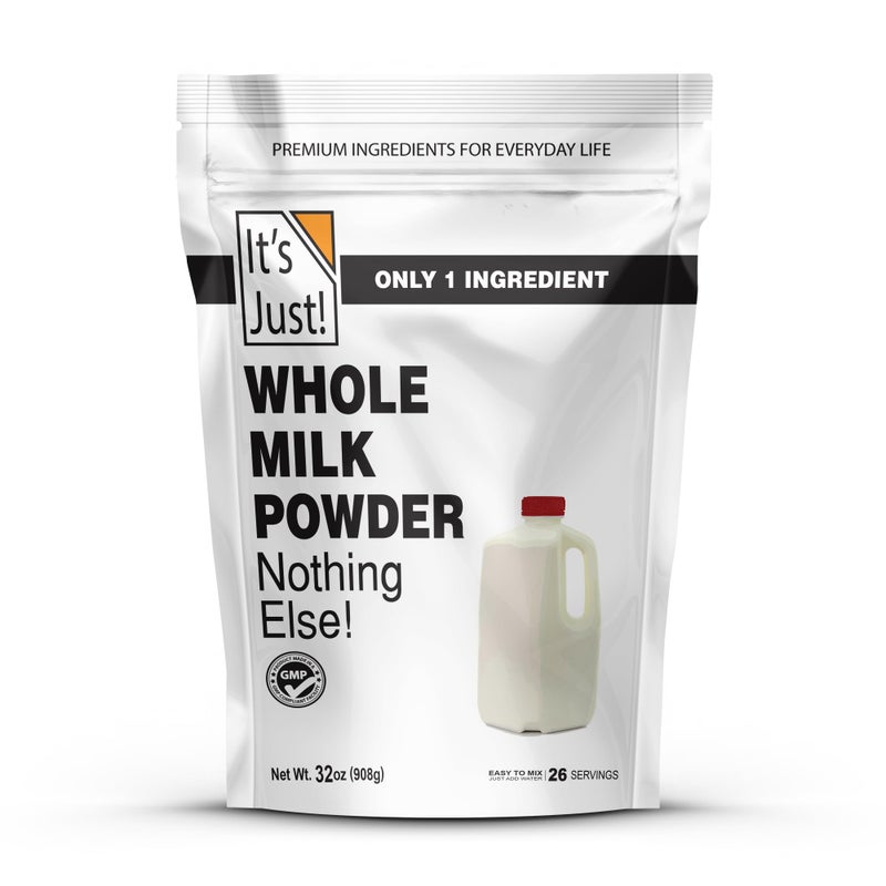 It's Just! It's Just - Whole Milk Powder, 2lbs, rBST/rBGH Hormone Free, Shelf Stable, Just Add Water, Made in USA, Dry Milk Powder, 32oz - Image 1