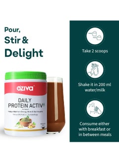 OZiva Daily Protein Activ for Women Protein Powder 120g Protein Probiotics Shatavari Energy Bone Health Hormonal Balance 300g Chocolate Pack 1  - Image 5