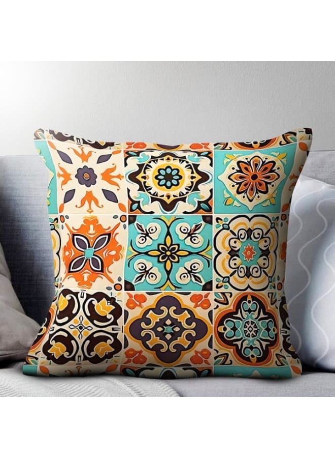 وسائد ديكورية مطبوعة – تصميم أنيق، قماش عالي الجودة، لمسة عصرية لغرفة المعيشة وغرفة النوم 45x45 سم