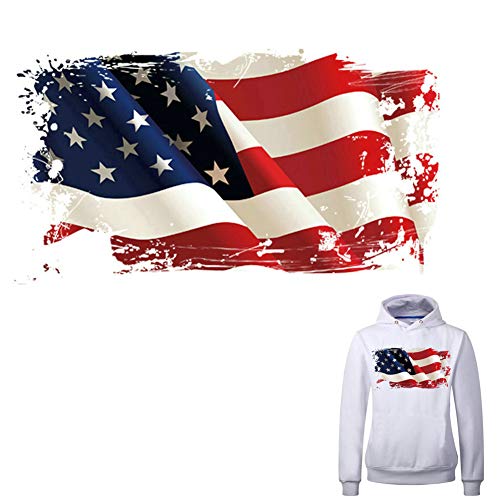 Adonisaon American Flag Iron on Patch Heat Transfer Stickers for Jackets Jeans T-Shirt Clothing Decorations Women Men Kids Large Patch Decal - Image 1
