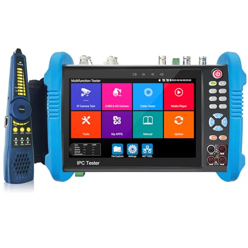 Rsrteng IPC-9800MOVTADHS Pro Full Features CCTV Camera Tester 8K 32MP IP Camera Tester 7-inch IPS Touch Screen Monitor CCTV Tester with 4K HD-TVI CVI AHD SDI Support DMM OPM VFL TDR Features POE HD - Image 1