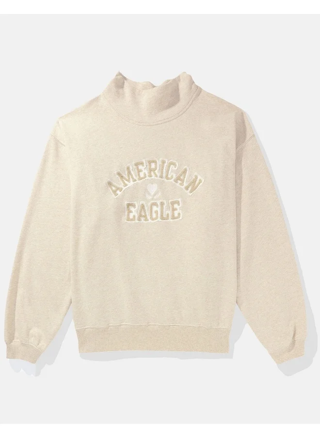 امريكان ايجل AE Graphic Mock Neck Sweatshirt