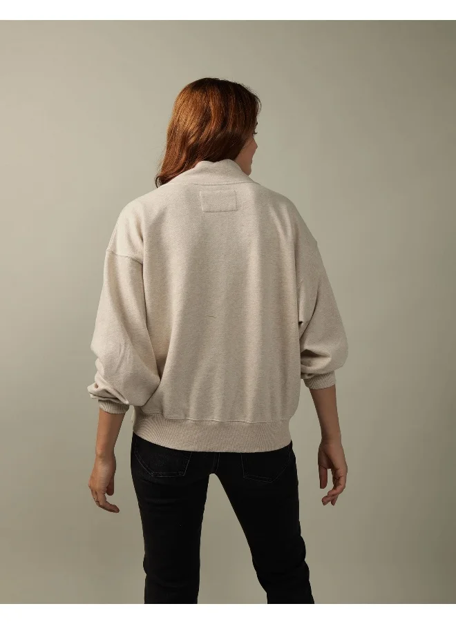 امريكان ايجل AE Graphic Mock Neck Sweatshirt
