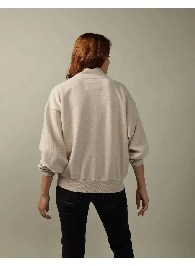 American Eagle AE Graphic Mock Neck Sweatshirt