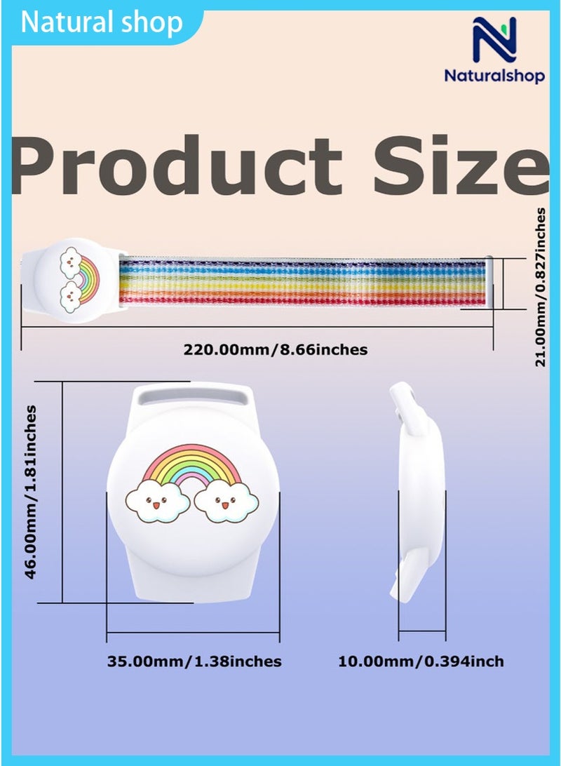 naturalshop Carton Airtag Bracelet for Kids, Apple Air Tag Protective Cover with Nylon Wristband, Waterproof full cover Airtag Trackers Case Cover Elastic Watch Band for Toddlers Girls Boys Elders - Image 3