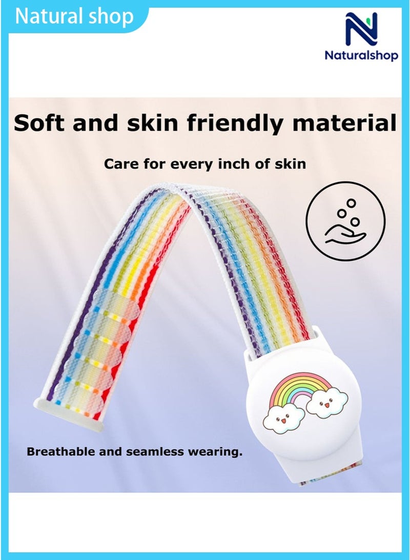 naturalshop Carton Airtag Bracelet for Kids, Apple Air Tag Protective Cover with Nylon Wristband, Waterproof full cover Airtag Trackers Case Cover Elastic Watch Band for Toddlers Girls Boys Elders - Image 4