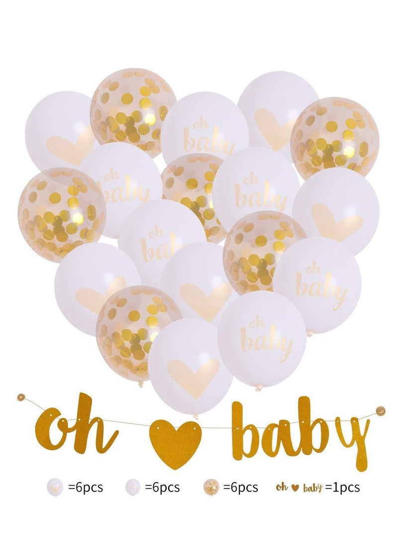 12 Inch Oh Baby Balloon Party Set Party Background Wall Decoration Balloon - Image 5