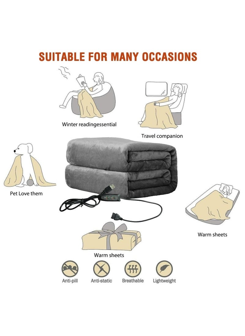 Ru syanl 76x150cm USB Electric Heating Shawl Blanket Wearable Blanket with 3 Temperature Settings and Timer for Home Office  - Image 3