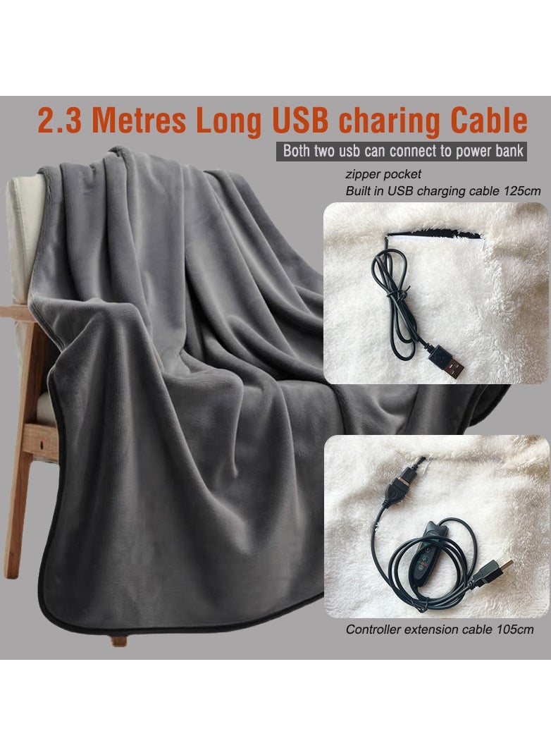 Ru syanl 76x150cm USB Electric Heating Shawl Blanket Wearable Blanket with 3 Temperature Settings and Timer for Home Office  - Image 4