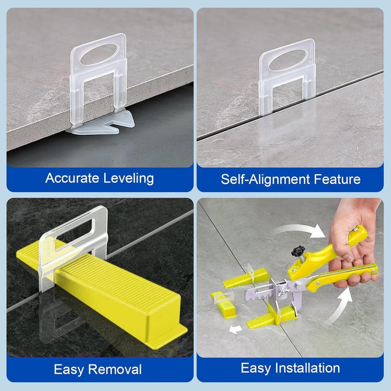 DGSL Tile Leveling System, 1000-Piece 1/8" Tile Spacers Clips Tile Tools, Tile Installation Tools for Professional Ceramic Tile and Stone Installation - Image 5