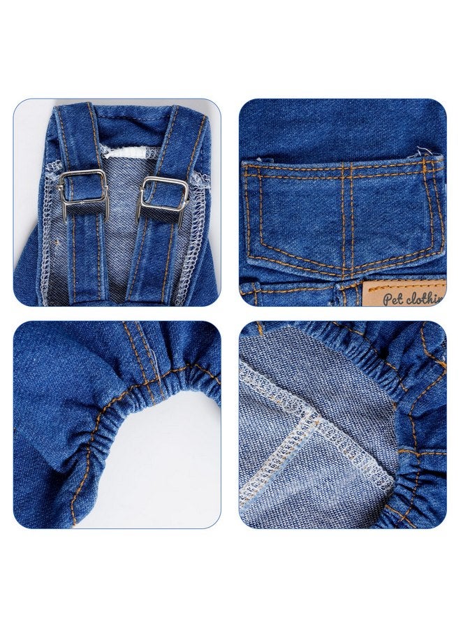 Rbenxia Rbenxia 1 Piece of Dog Denim Shirts Puppy Jean Jacket Sling Jumpsuit Costumes Pet Jean Overalls Dog Pants Outfits for Small Puppy Cat Pets (Blue, Small) - Image 3