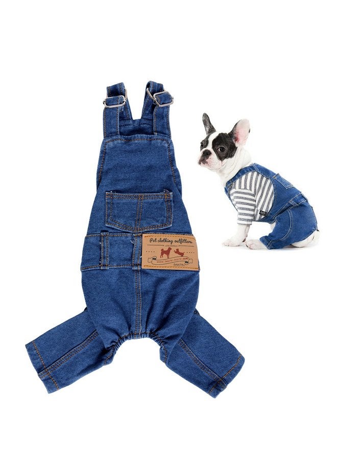 Rbenxia Rbenxia 1 Piece of Dog Denim Shirts Puppy Jean Jacket Sling Jumpsuit Costumes Pet Jean Overalls Dog Pants Outfits for Small Puppy Cat Pets (Blue, Small) - Image 1