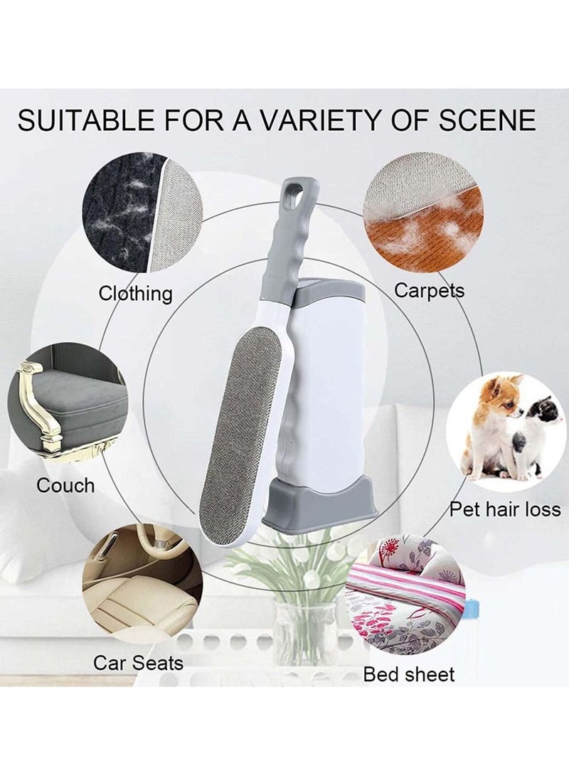 SYOSI Pet Hair Remover Brush Upgrade Design With Self Cleaning Base Improved Handle Efficient Cat Fur Removal Tool with Double Sides for Pet Hair Clothes and Furniture - Image 4