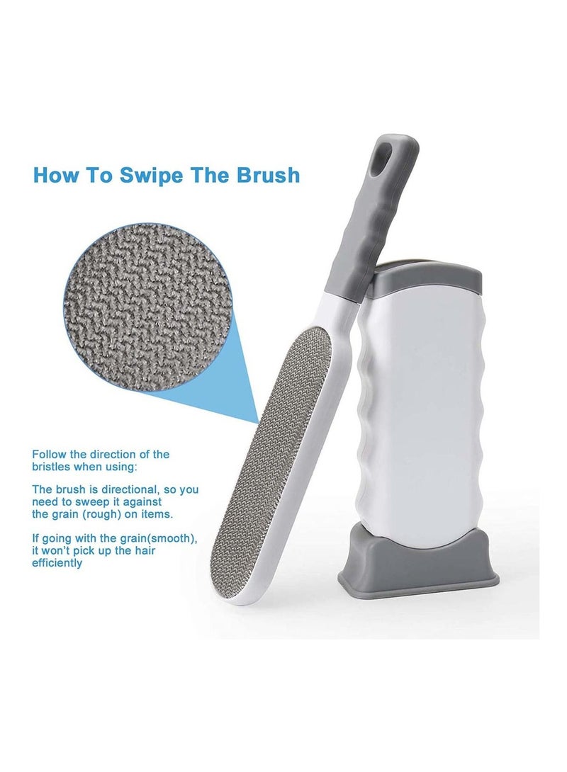 SYOSI Pet Hair Remover Brush Upgrade Design With Self Cleaning Base Improved Handle Efficient Cat Fur Removal Tool with Double Sides for Pet Hair Clothes and Furniture - Image 2