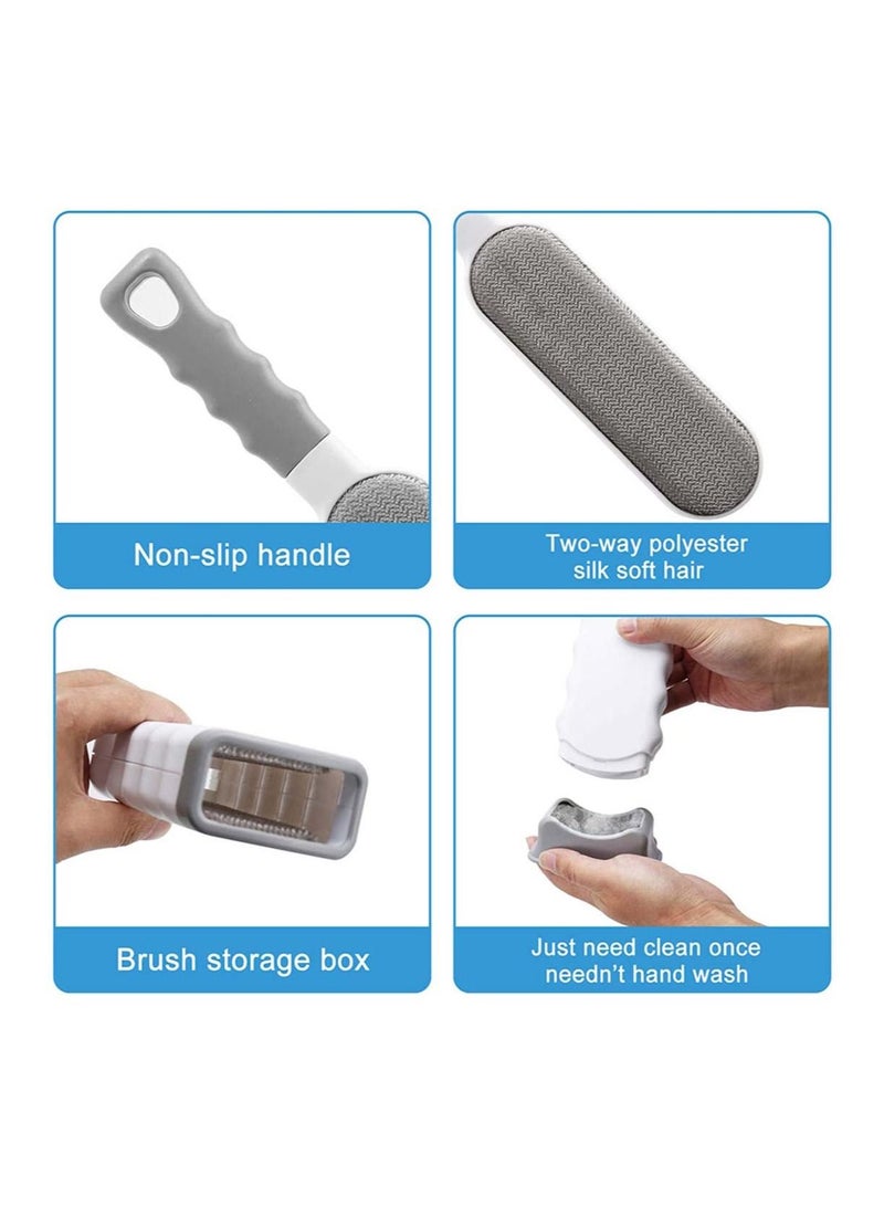 SYOSI Pet Hair Remover Brush Upgrade Design With Self Cleaning Base Improved Handle Efficient Cat Fur Removal Tool with Double Sides for Pet Hair Clothes and Furniture - Image 3