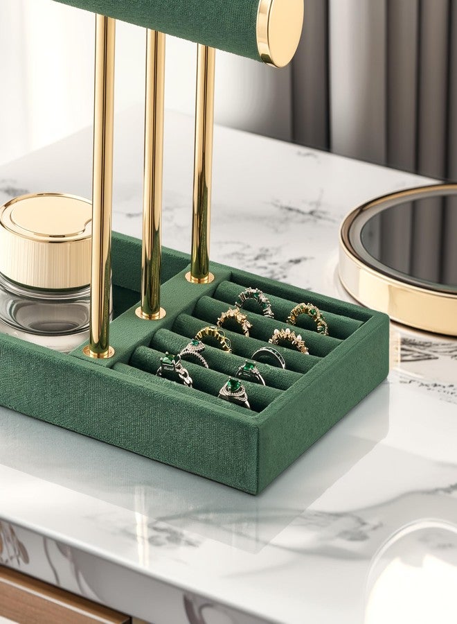 bussdis 3 Tier Bracelet Holder Display - Detachable T Bar Dark Green Velvet Bracelet Holder, Jewelry Holder Organizer for Bracelet, Necklace, Watches, Rings - Image 5