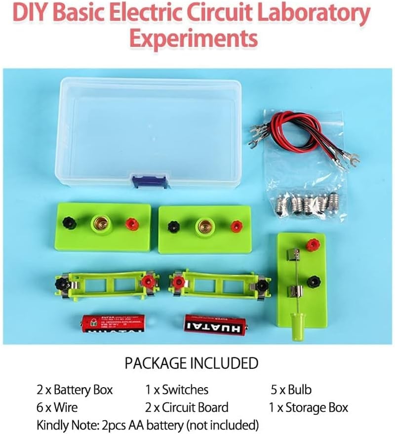 Excefore Anti topple design Circuit Kits Toys, Physics Electric Circuit Learning Starter Kit, Experiments Beginner Circuit Learning Project, Suitable for Junior Senior High School Students (Series Parallel Circuit) Multi-price design picks - Image 2