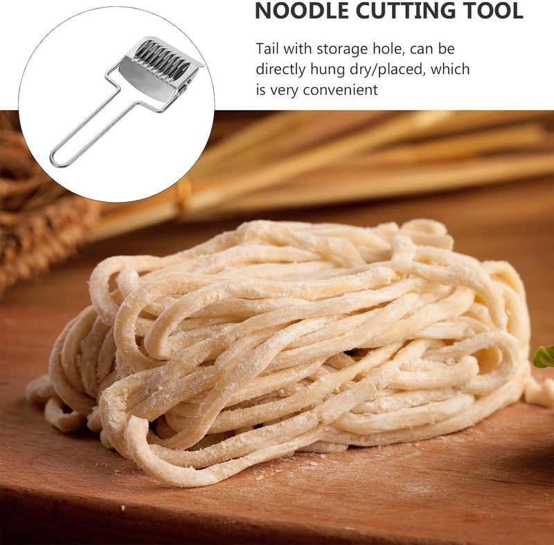 2pcs Manual Pasta Noodle Cutter Stainless Steel Dough Roller Pastry Wheel Cutter for Homemade Pasta and Dough Cutting Kitchen Cooking Tools - Image 5