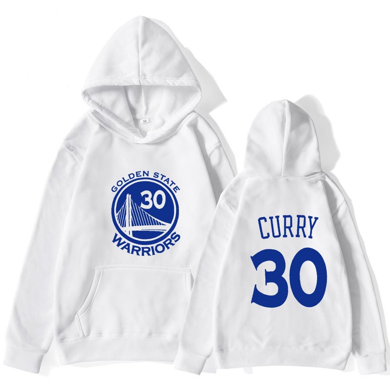 2021 cross-border NBA basketball sweater Warriors team 30 curry sports sweater mens trendy hoodie men White 