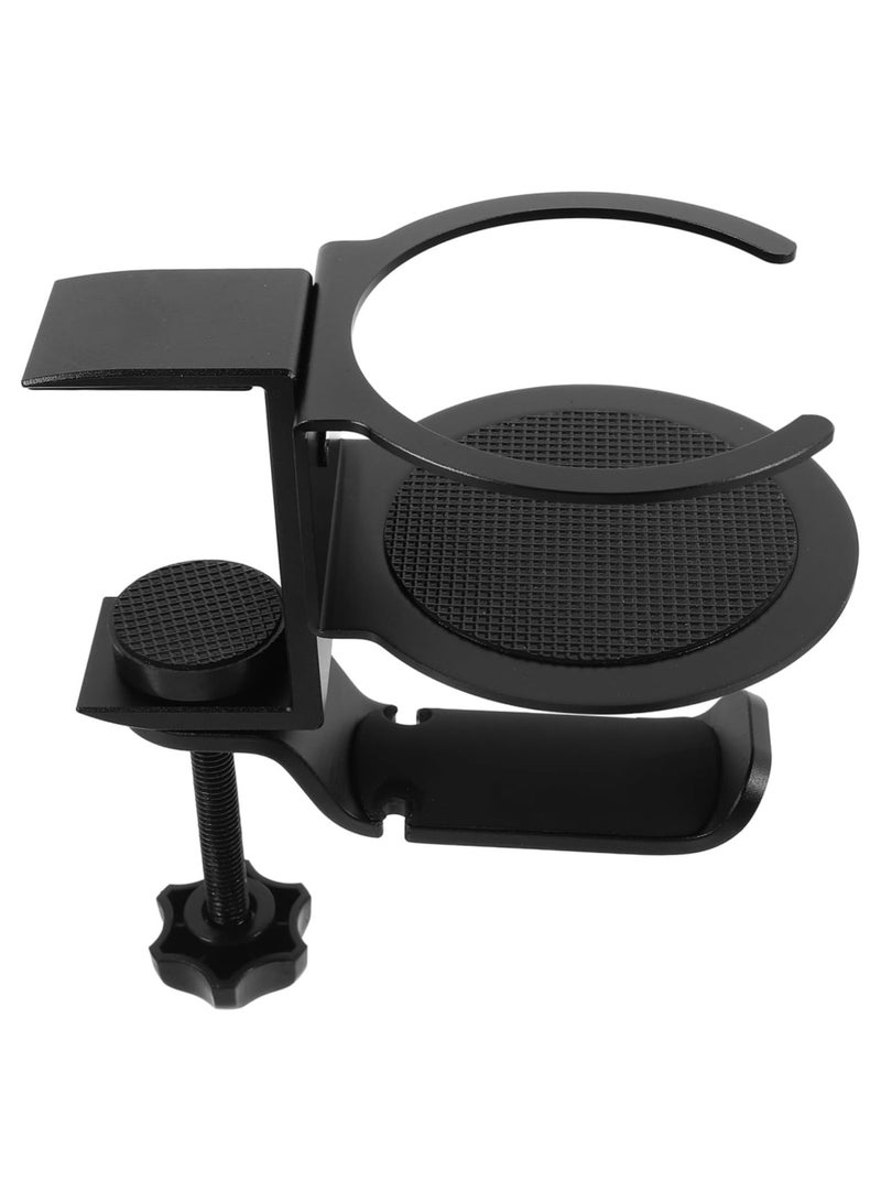 general Cup Holder Headphone Holder Headphones Holder Desk Cup Holder Clamp Headphone Hanger Under Desk Coffee Mugs Holder Headset Hanger Headset Stand for Desk Aluminum Alloy - Image 1