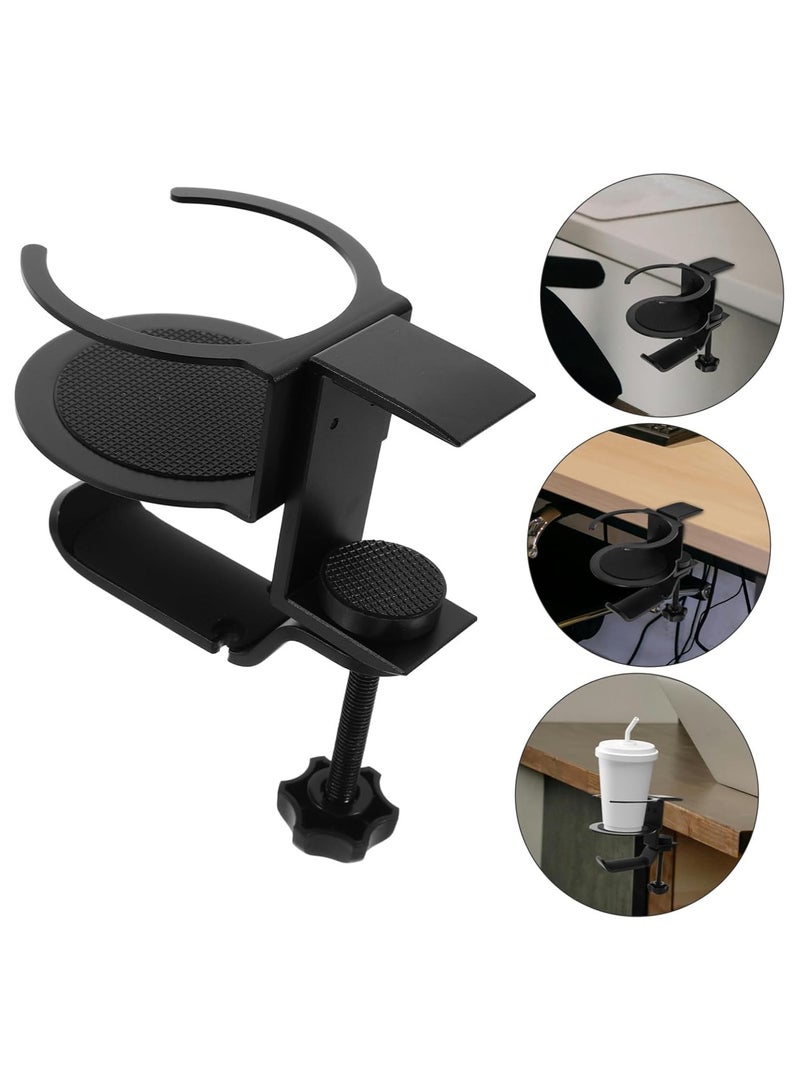 general Cup Holder Headphone Holder Headphones Holder Desk Cup Holder Clamp Headphone Hanger Under Desk Coffee Mugs Holder Headset Hanger Headset Stand for Desk Aluminum Alloy - Image 3