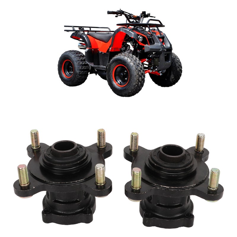 4 Stud Front Disc Brake Wheel Rim Hub Assembly Steel Alloy for 110cc 125cc 150cc 200cc Go Kart ATV 4 Wheel - Image 1