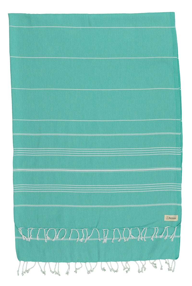 Bersuse Towels Anatolia XL Beach Blanket Throw Blanket Turkish Towel 100% Cotton Extra-Large Quick-Dry Lightweight Premium Peshtemal Towel - 61x82 Inches, Mint Green - Image 1