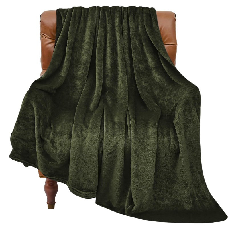 BEDELITE Fleece Blanket Olive Green Throw Blankets for Couch & Bed  Luxury Plush Cozy Fuzzy Blanket 50x60 inches  Super Soft Warm Lightweight Throw Blanket for Travel Camping - Image 1