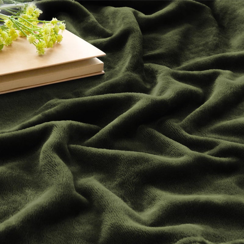 BEDELITE Fleece Blanket Olive Green Throw Blankets for Couch & Bed  Luxury Plush Cozy Fuzzy Blanket 50x60 inches  Super Soft Warm Lightweight Throw Blanket for Travel Camping - Image 3
