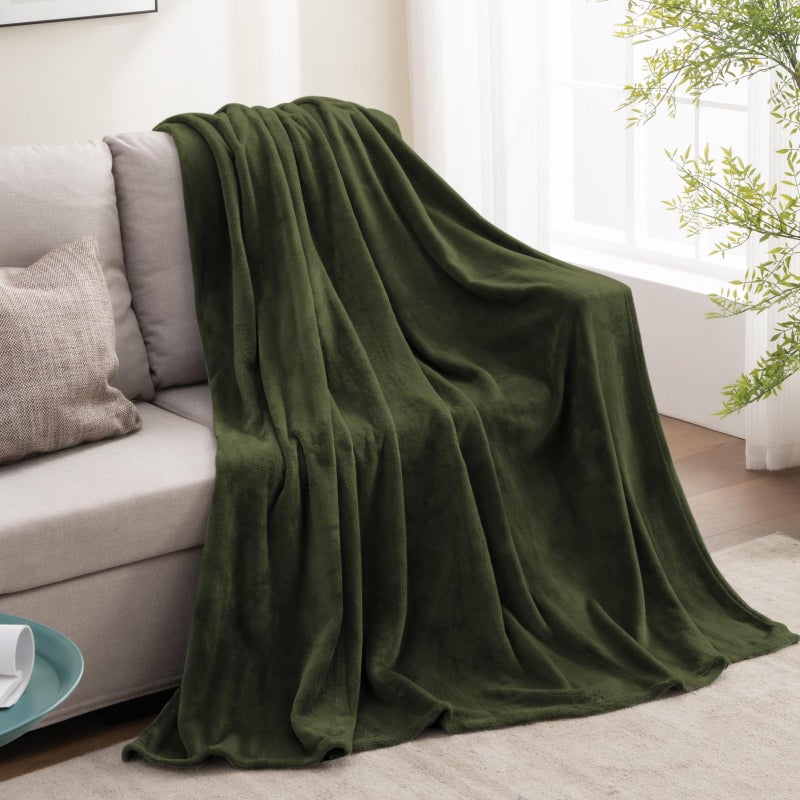 BEDELITE Fleece Blanket Olive Green Throw Blankets for Couch & Bed  Luxury Plush Cozy Fuzzy Blanket 50x60 inches  Super Soft Warm Lightweight Throw Blanket for Travel Camping - Image 5