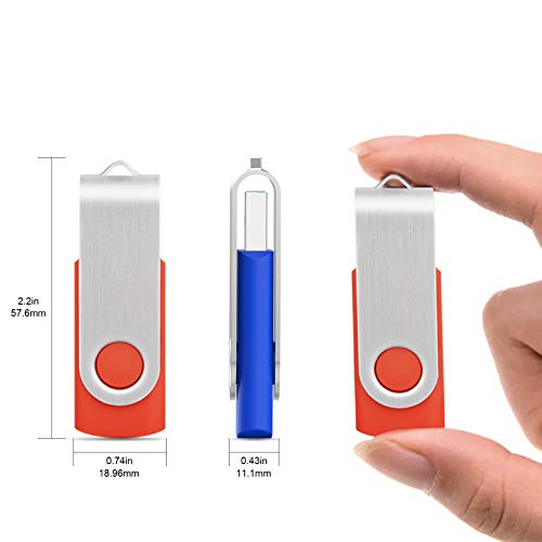 KOOTION 5 Pack 32GB USB 3.0 Flash Drives Swivel USB Stick Thumb Drives with High-Speed Transfer(Colors: Black, Blue, Green, Purple, Red) - Image 5