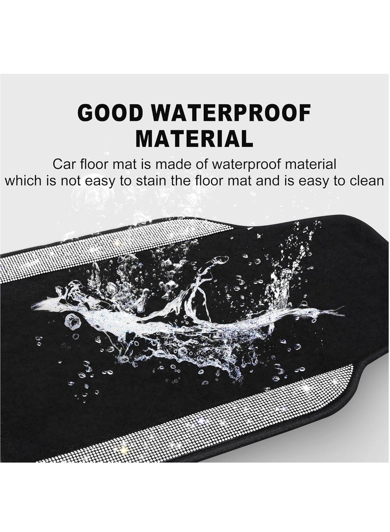 ET-LIFE Car Floor Mats - Universal Waterproof Floor Mats with Anti-Slip PVC Heel Pad, for SUV, Sedan, Van, 44*64cm & 30*44cm, 4pcs Black Silver - Image 2