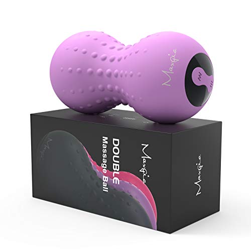 Maxgia Heating Vibrating Peanut Massage Ball - 5 Intensity Levels & 1 Heat Mode - Foam Roller Double Lacrosse Ball - Deep Tissue Trigger Point Therapy - Handheld, Mobility, Rechargeable (Purple) - Image 1