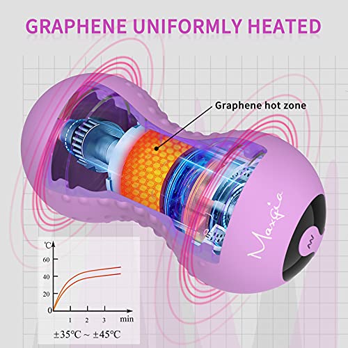 Maxgia Heating Vibrating Peanut Massage Ball - 5 Intensity Levels & 1 Heat Mode - Foam Roller Double Lacrosse Ball - Deep Tissue Trigger Point Therapy - Handheld, Mobility, Rechargeable (Purple) - Image 5
